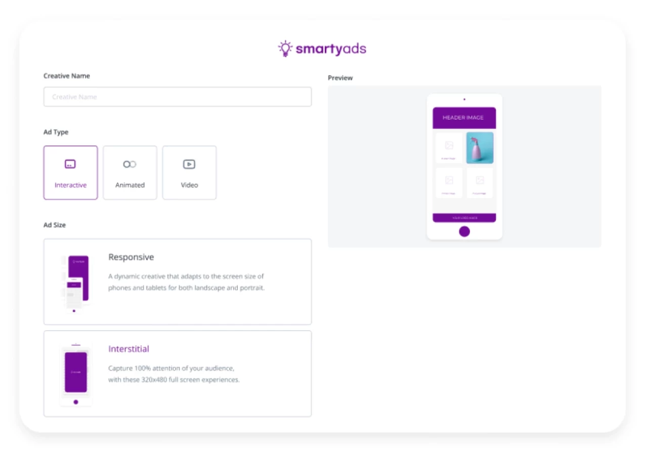 creative builder screen